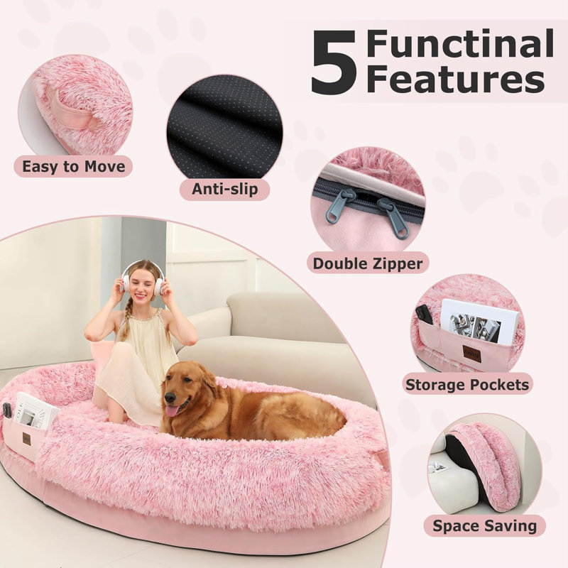 Tucker Murphy Pet™ Large Dog Bed For Adults And Pets, 71” Human